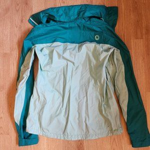 Marmot x small green-blue windbreaker **minor damage see photos**